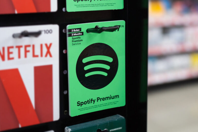 Grafica di Spotify con statistiche di abbonati